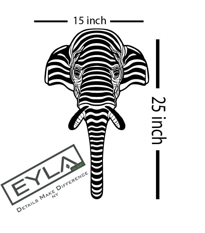 Elephant Head Metal Wall Art